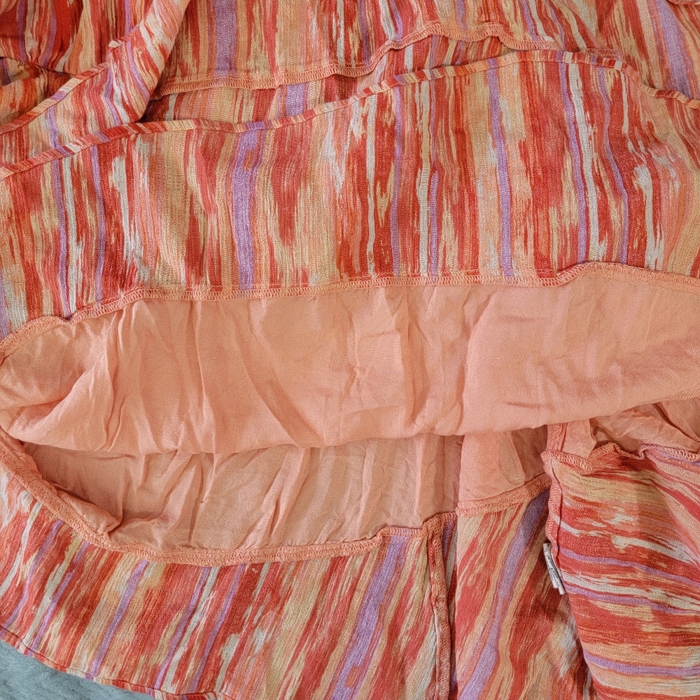 Free People Heart Shaped Face One Shoulder Mini Dress Orange/Multi-Size L #NA228 - Picture 5 of 10